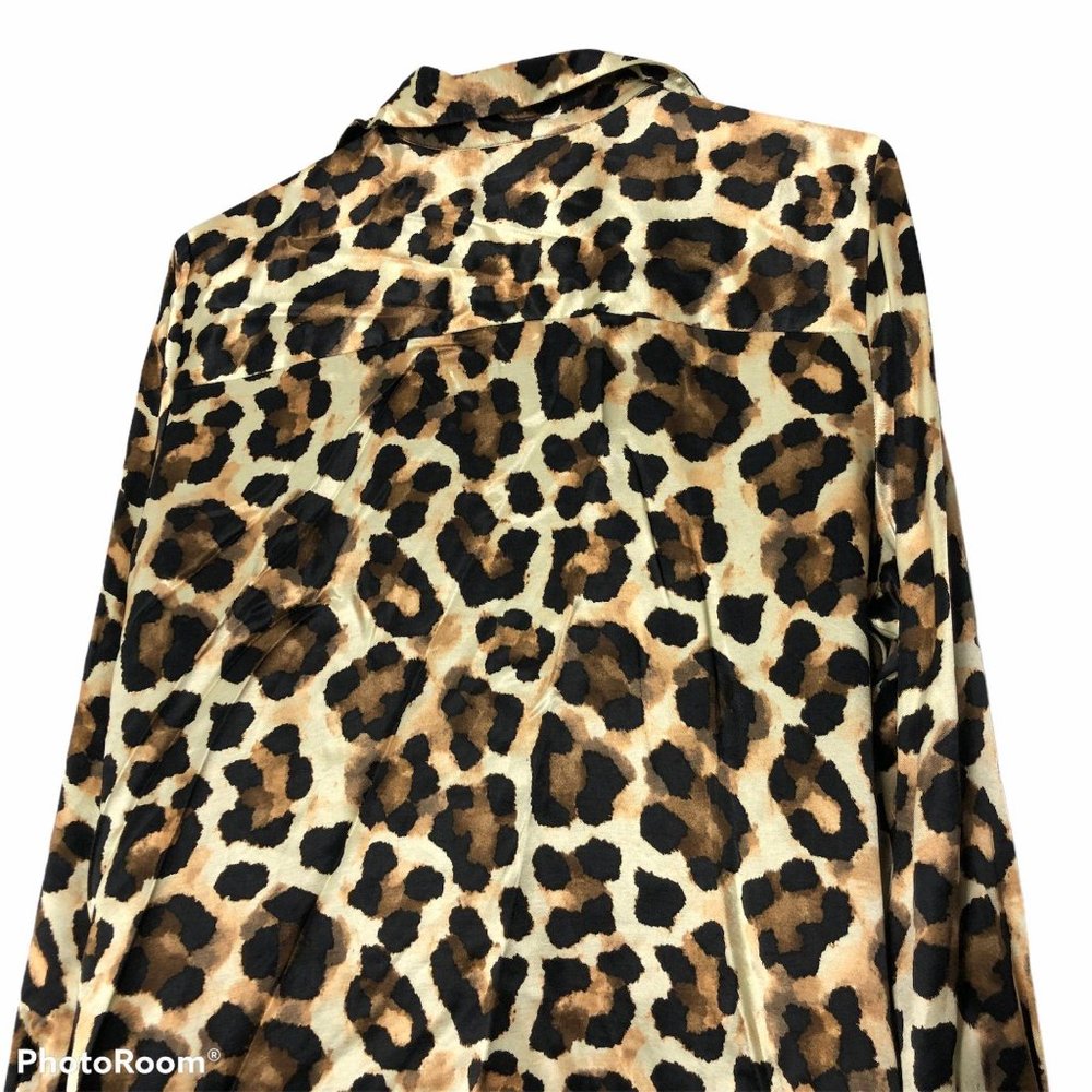 Topshop Leopard Print Button Down Shirt - Picture 7 of 8